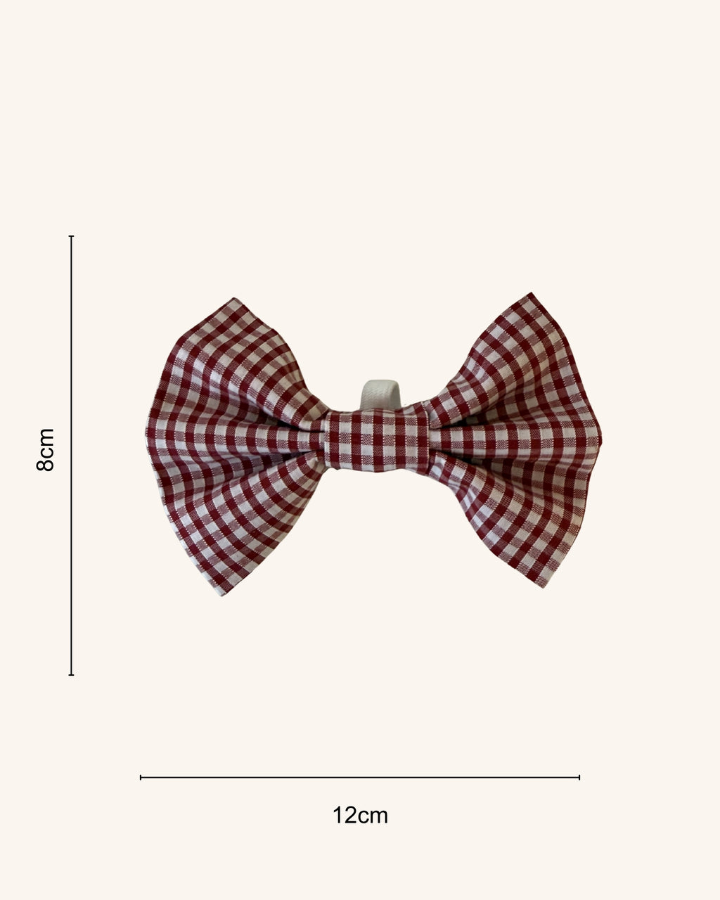 Berry Gingham Dog Bow