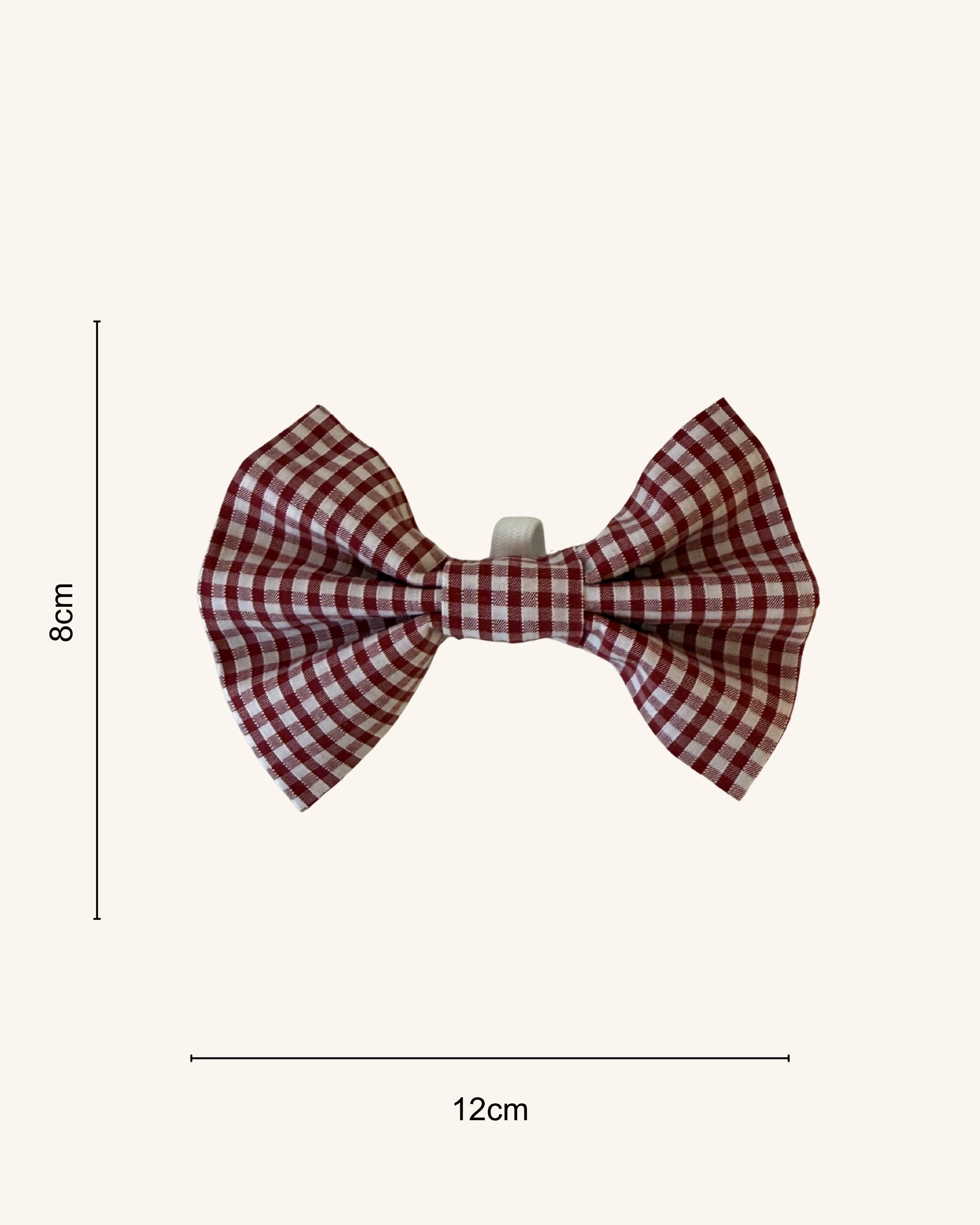 Berry Gingham Dog Bow