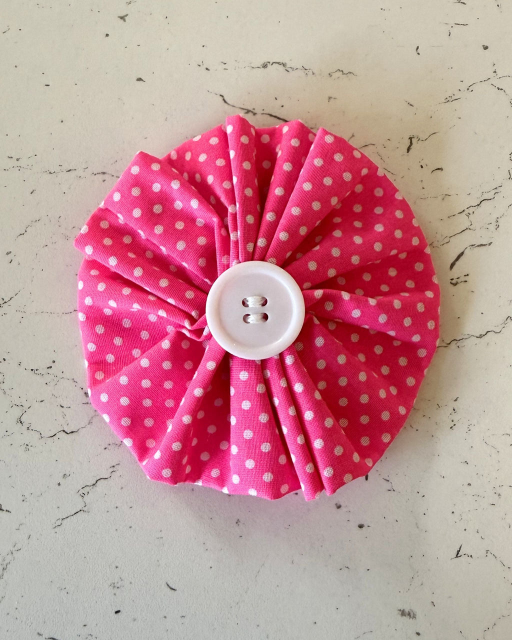 Bubblegum Dot Collar Blossom — front view | Hector's Threads