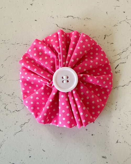 Bubblegum Dot Collar Blossom — front view | Hector's Threads