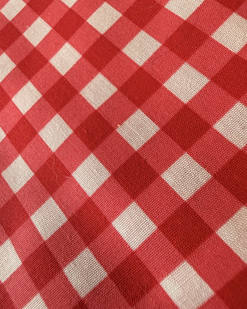 Cherry Check Dog Bandana — closeup view | Hector's Threads