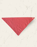 Cherry Check Dog Bandana — front view | Hector's Threads