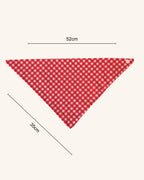 Cherry Check Dog Bandana — size view | Hector's Threads
