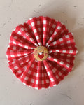 Cherry Gingham Collar Blossom — front view | Hector's Threads