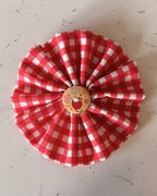 Cherry Gingham Collar Blossom — front view | Hector's Threads