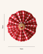 Cherry Gingham Collar Blossom — size view | Hector's Threads