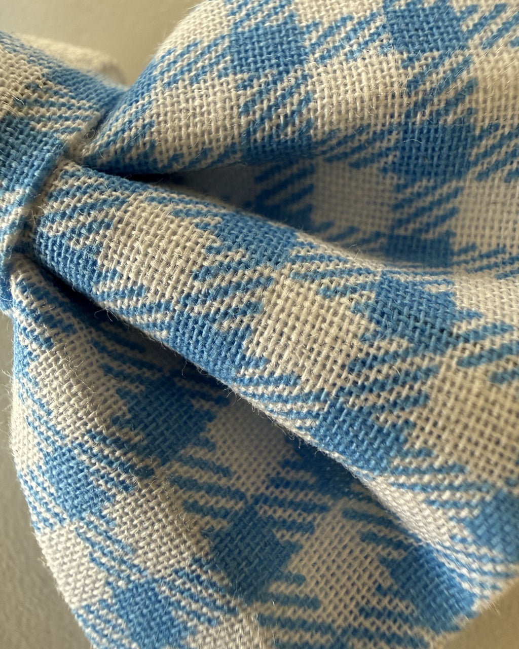 Classic Gingham Dog Bow — closeup view | Hector's Threads