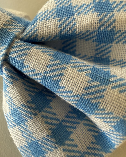 Classic Gingham Dog Bow — closeup view | Hector's Threads
