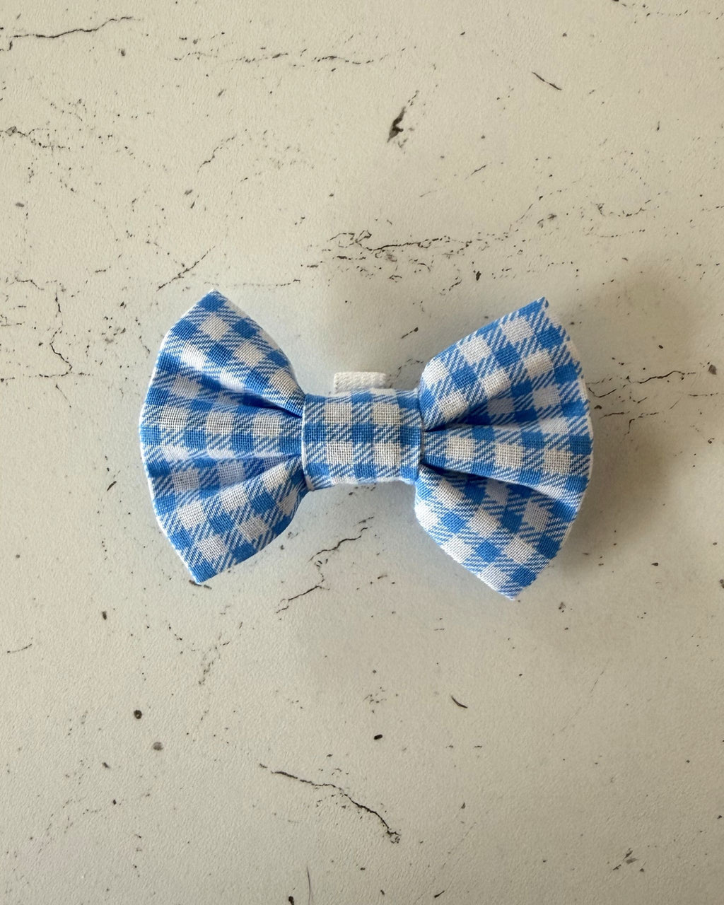 Classic Gingham Dog Bow — front view | Hector's Threads