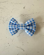 Classic Gingham Dog Bow — front view | Hector's Threads