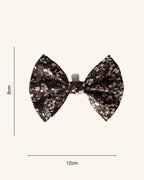 Cocoa Lace Dog Bow — size view | Hector's Threads