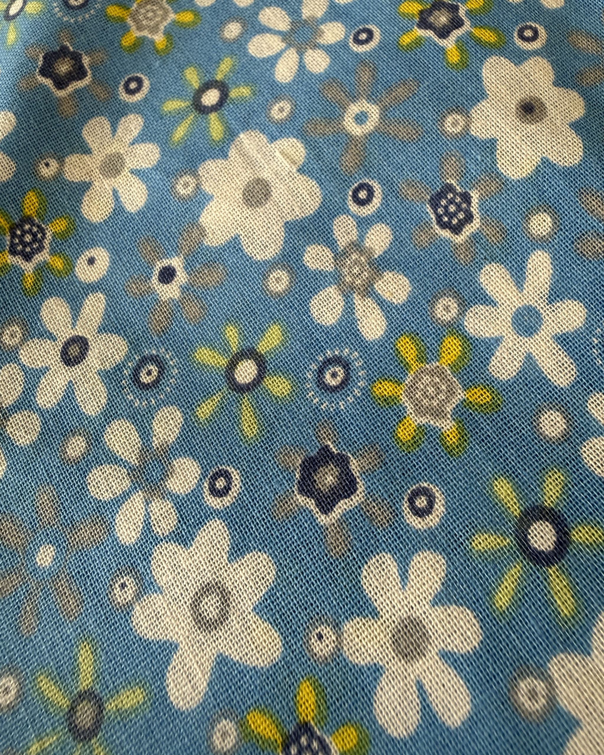 Denim Daisy Dog Bandana — closeup view | Hector's Threads