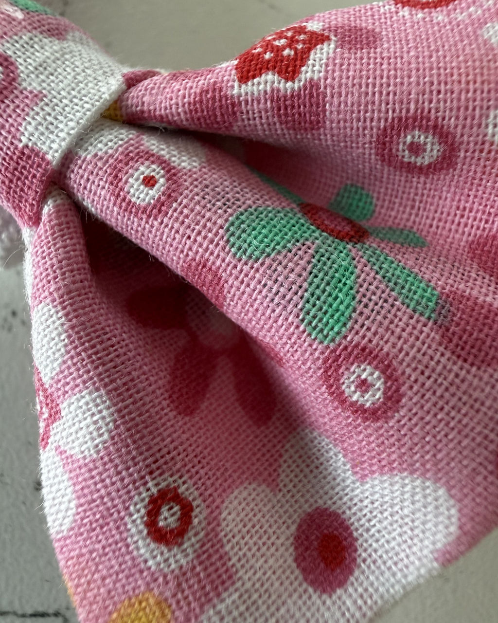 English Rose Dog Bow — closeup view | Hector's Threads