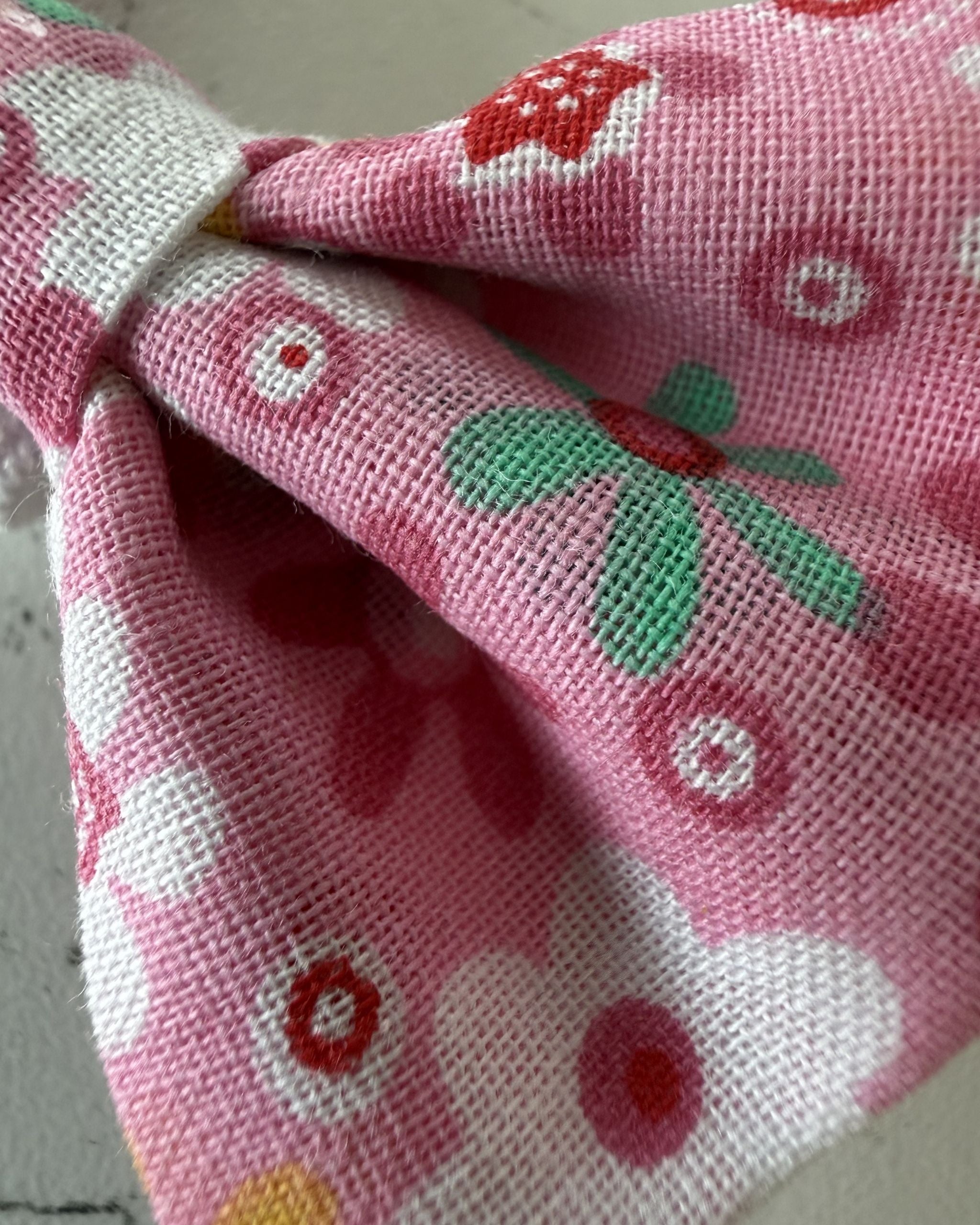 English Rose Dog Bow — closeup view | Hector's Threads