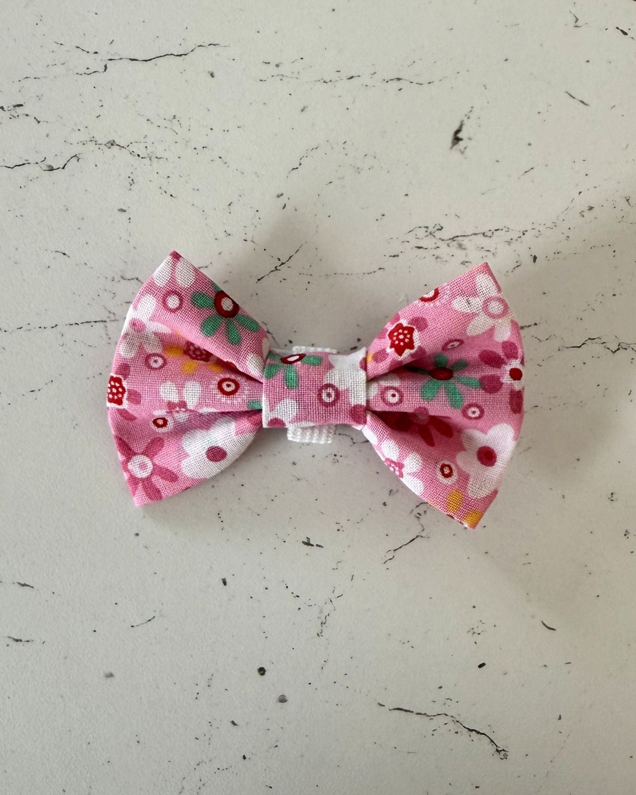 English Rose Dog Bow — front view | Hector's Threads