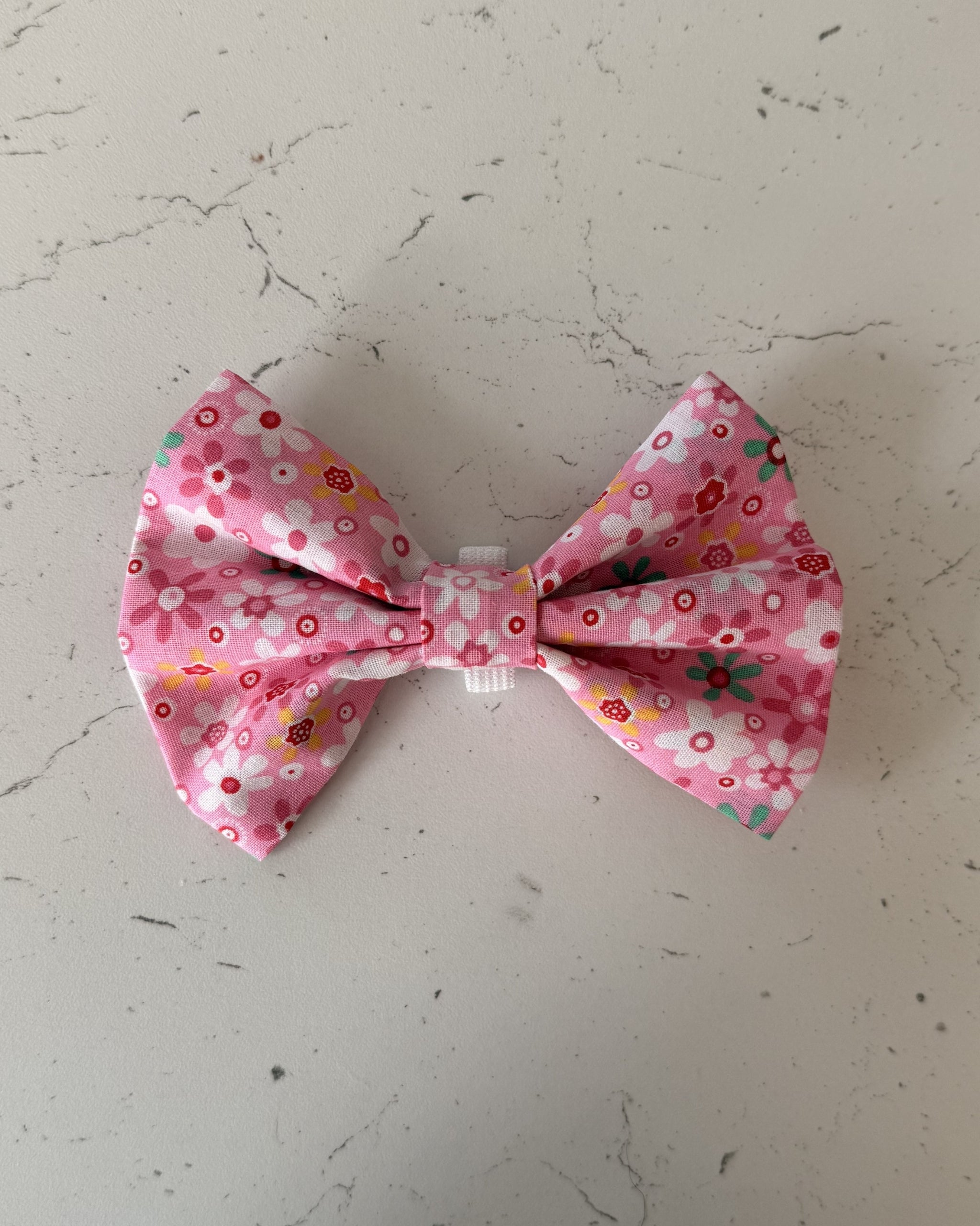 Flower Power Dog Bow — front view | Hector's Threads