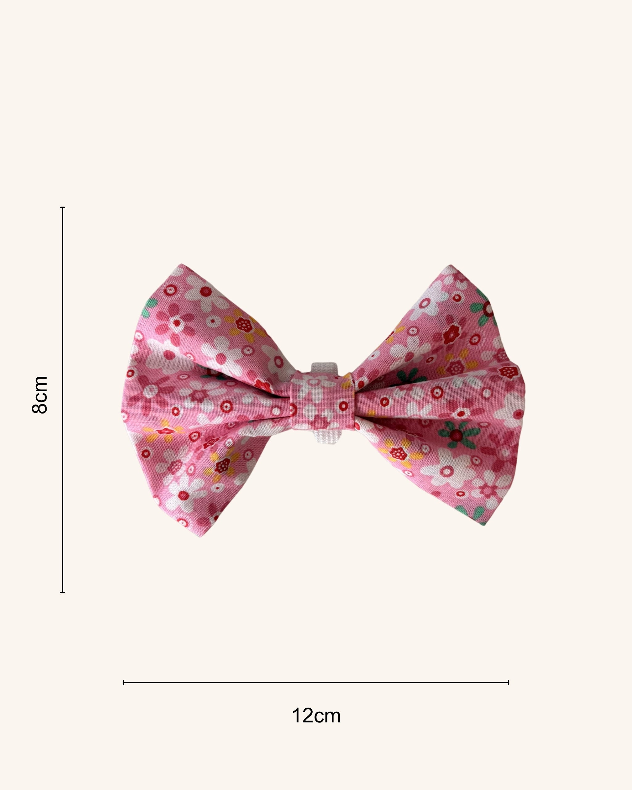Flower Power Dog Bow — size view | Hector's Threads
