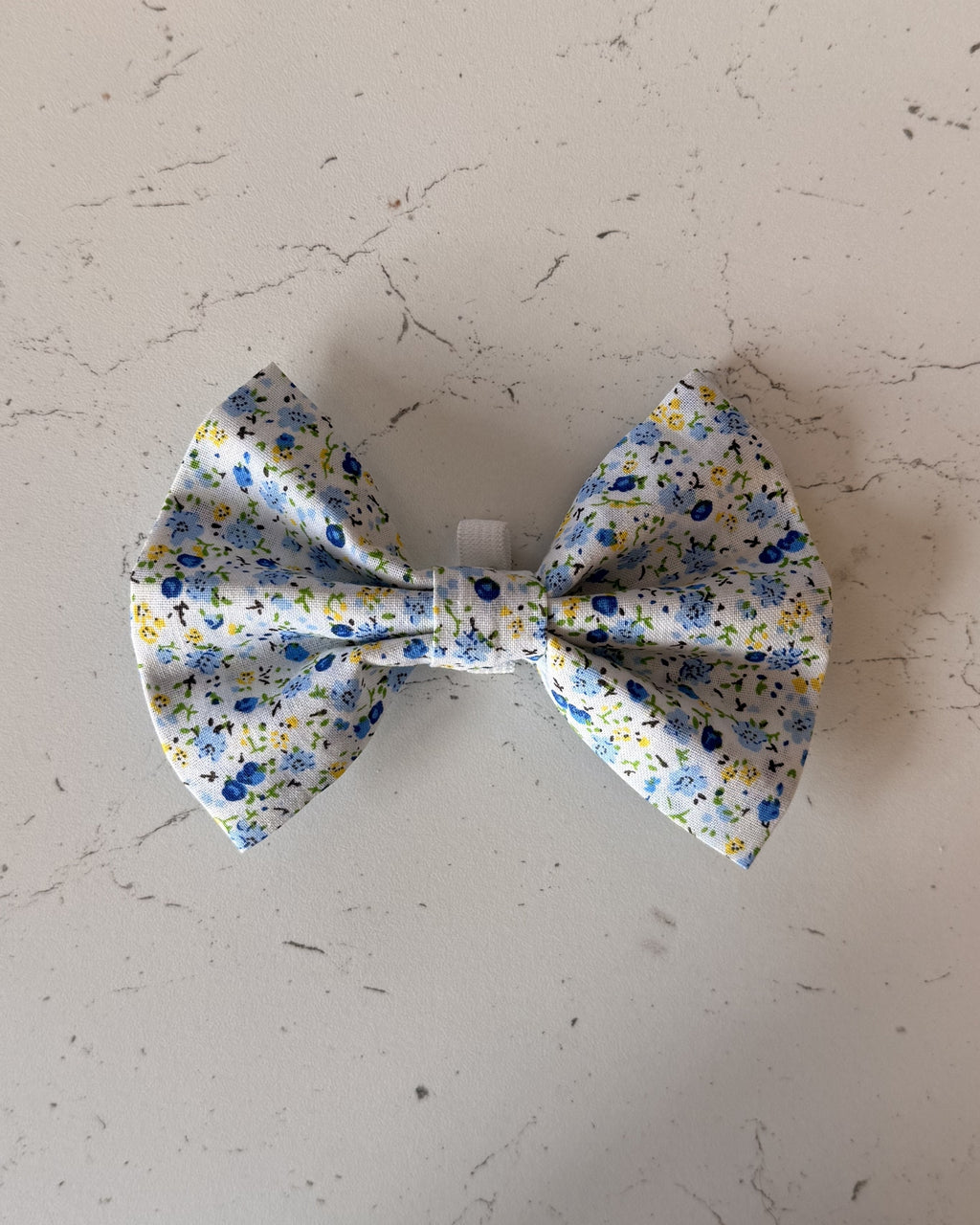 Forget Me Not Dog Bow — front view | Hector's Threads