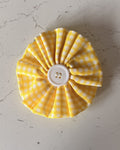 Lemon Gingham Collar Blossom — front view | Hector's Threads