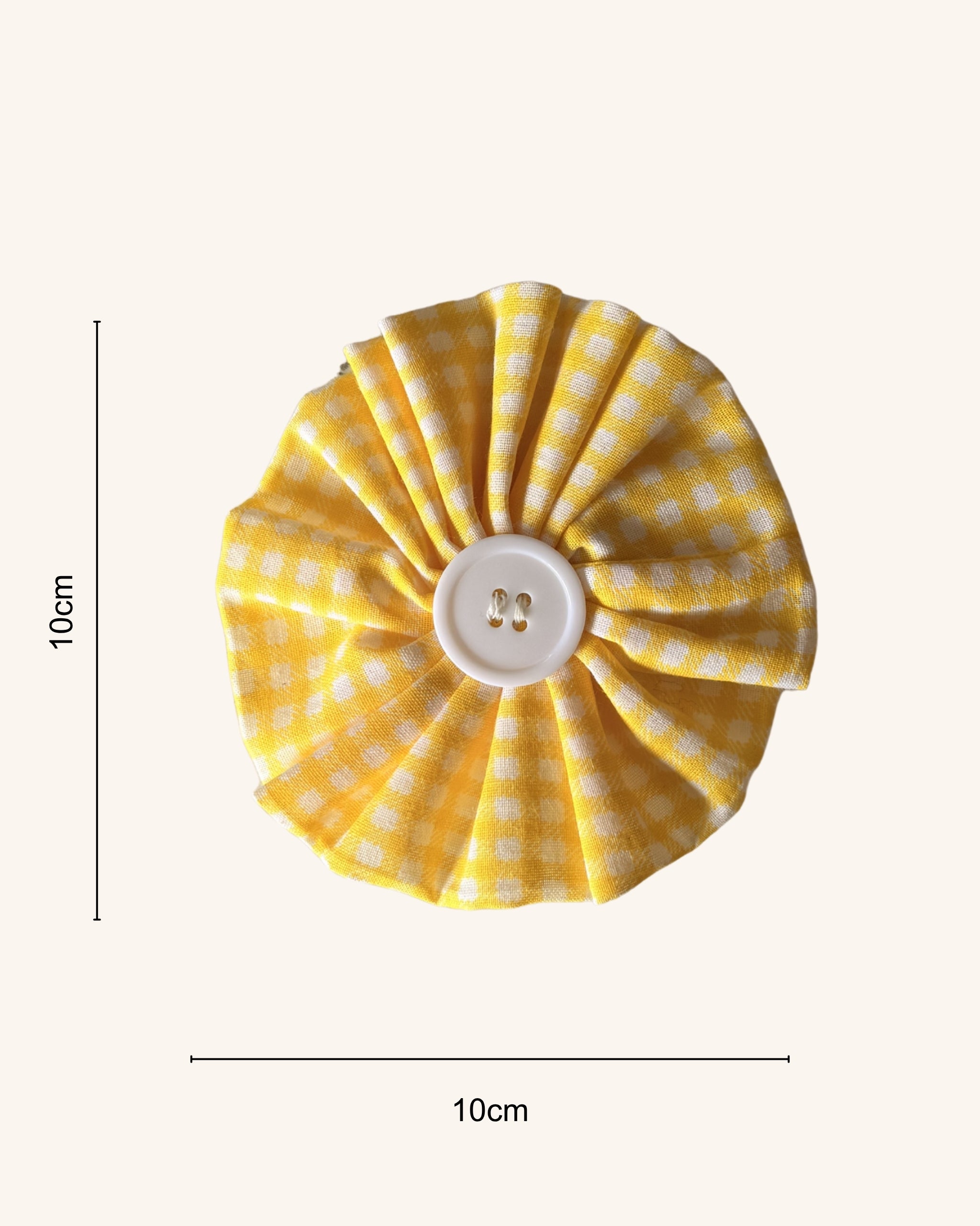 Lemon Gingham Collar Blossom — size view | Hector's Threads