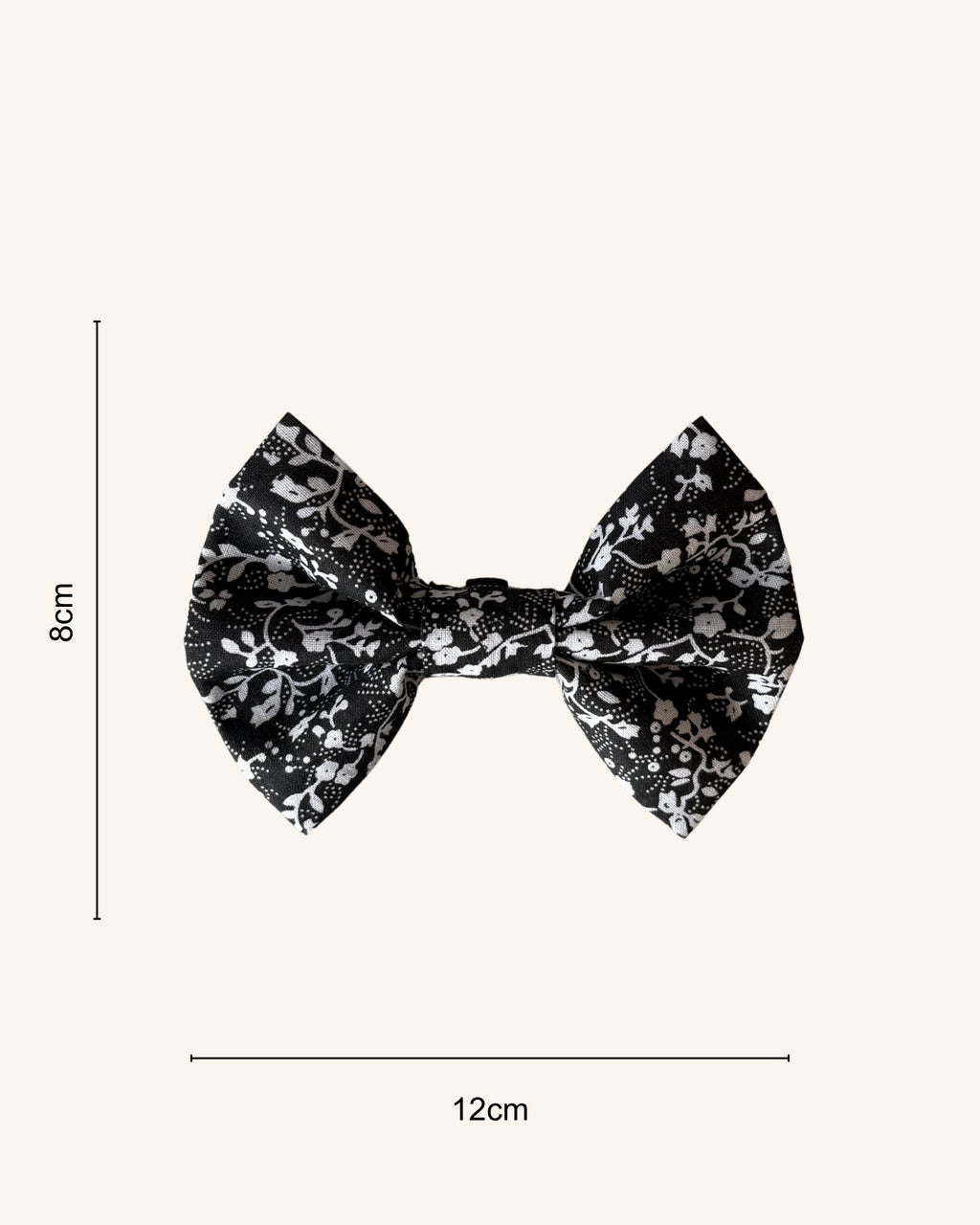 Moonlit Bloom Dog Bow — size view | Hector's Threads