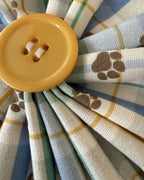 Paw Print Picnic Collar Blossom — closeup view | Hector's Threads
