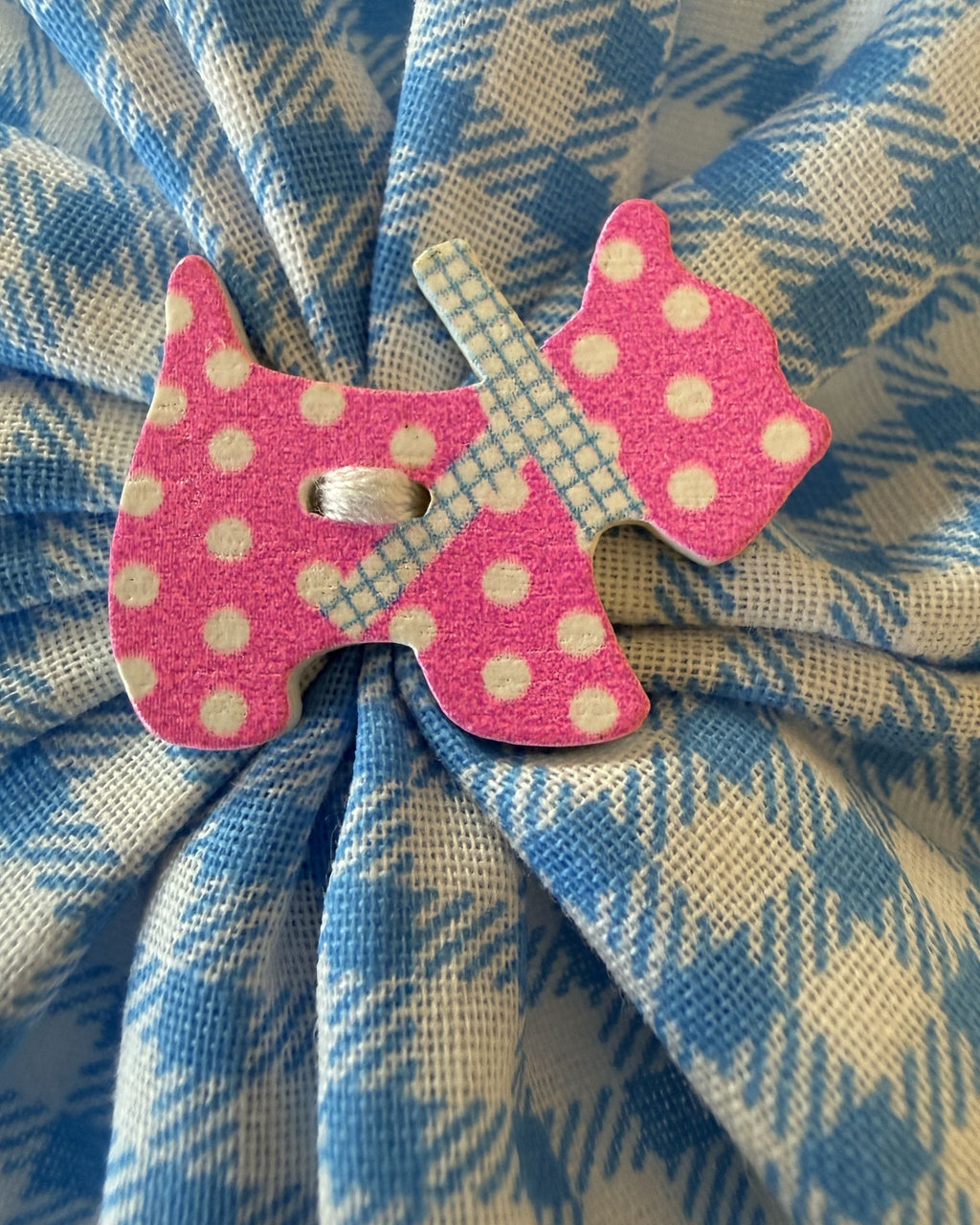 Picnic Gingham Collar Blossom — closeup view | Hector's Threads