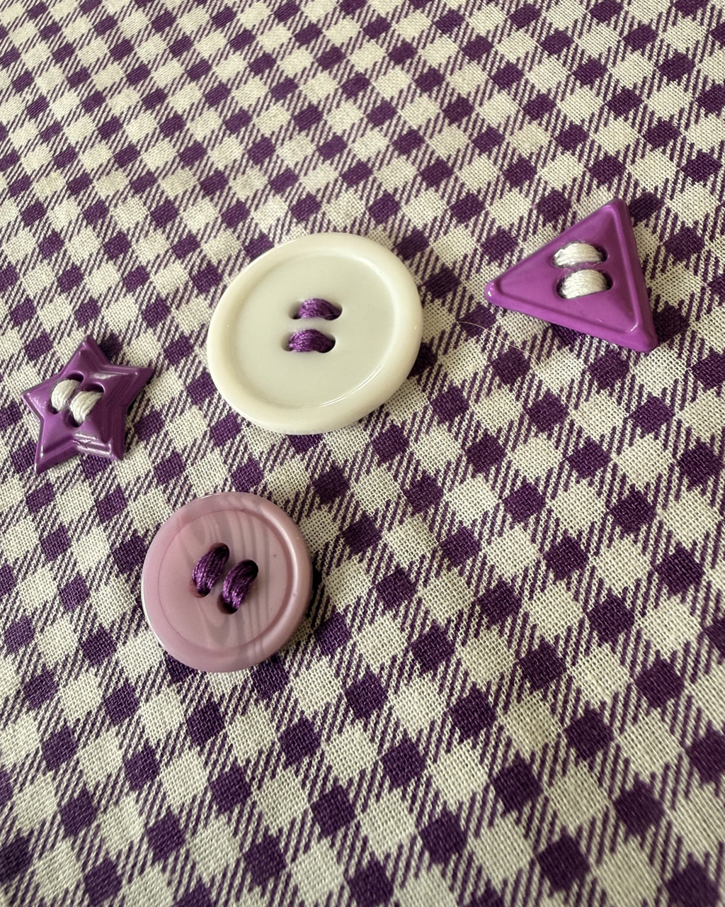 Plum Check Dog Bandana — closeup view | Hector's Threads