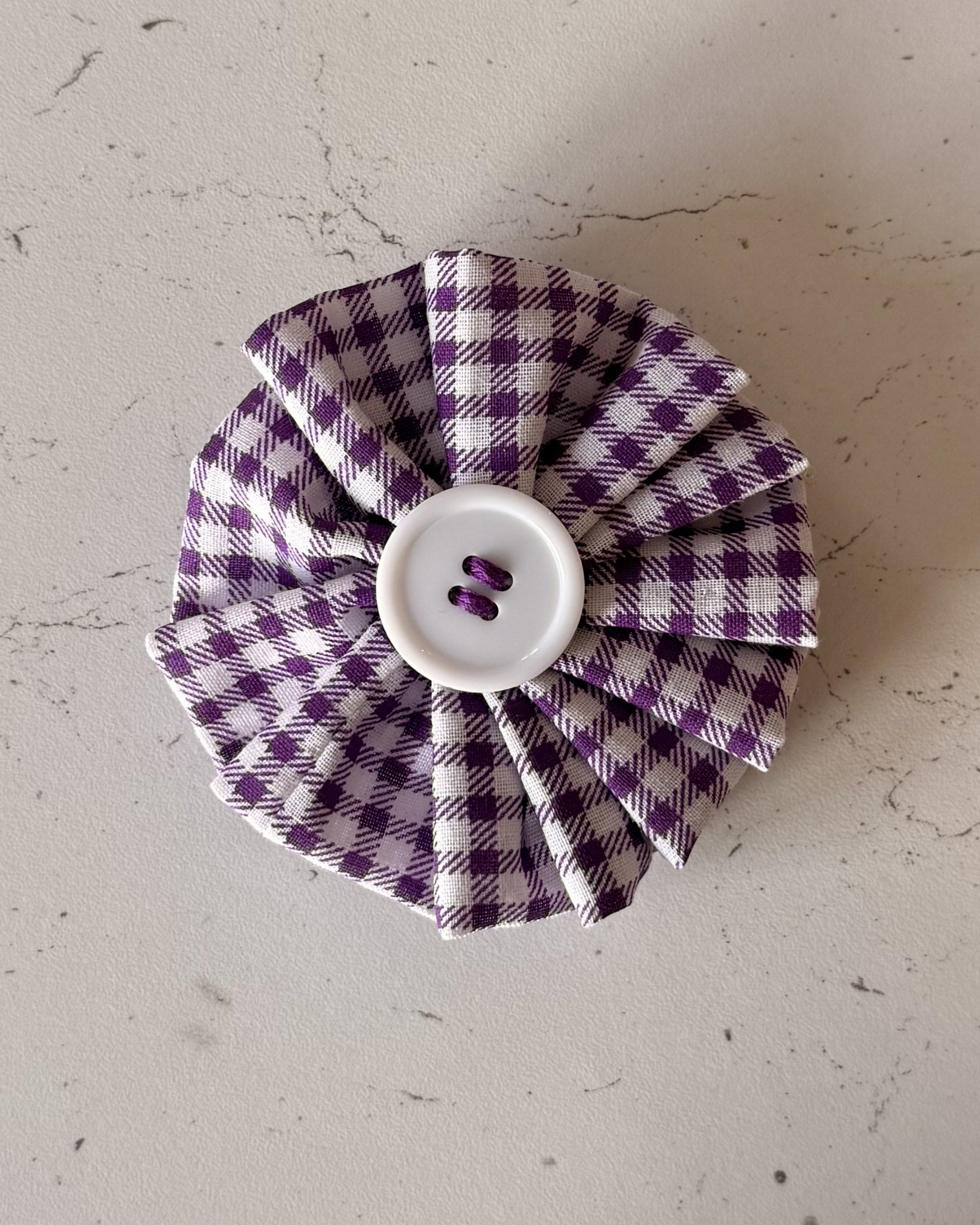 Plum Gingham Collar Blossom — front view | Hector's Threads