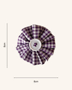 Plum Gingham Collar Blossom — size view | Hector's Threads