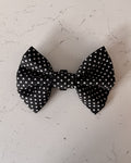 Polka Night Dog Bow — front view | Hector's Threads