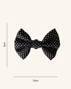 Polka Night Dog Bow — size view | Hector's Threads