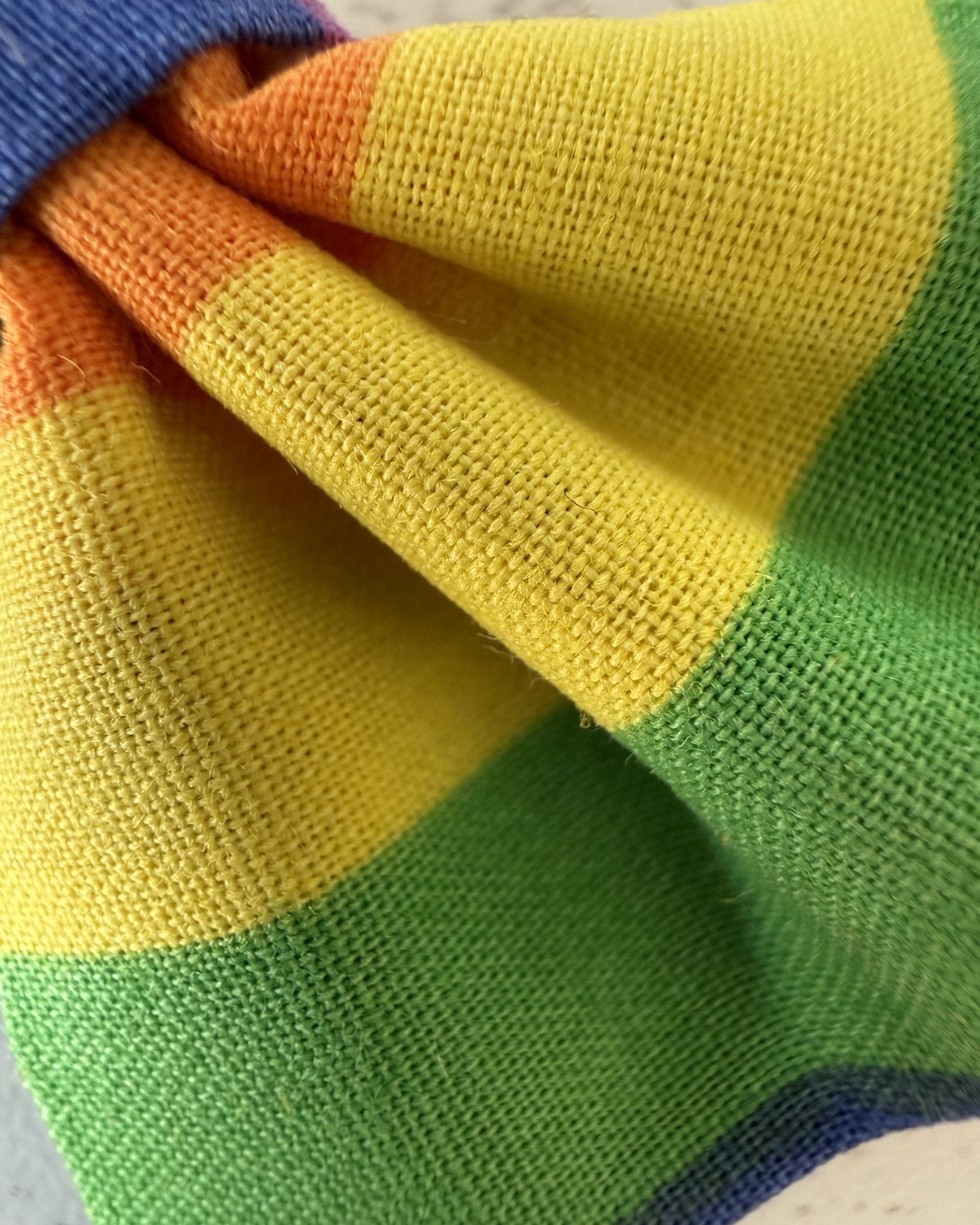 Rainbow Bright Dog Bow — closeup view | Hector's Threads