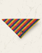 Rainbow Parade Dog Bandana — front view | Hector's Threads