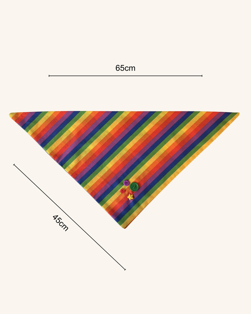 Rainbow Parade Dog Bandana — size view | Hector's Threads