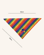 Rainbow Pride Dog Bandana — size view | Hector's Threads