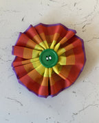 Rainbow Swirl Collar Blossom — front view | Hector's Threads