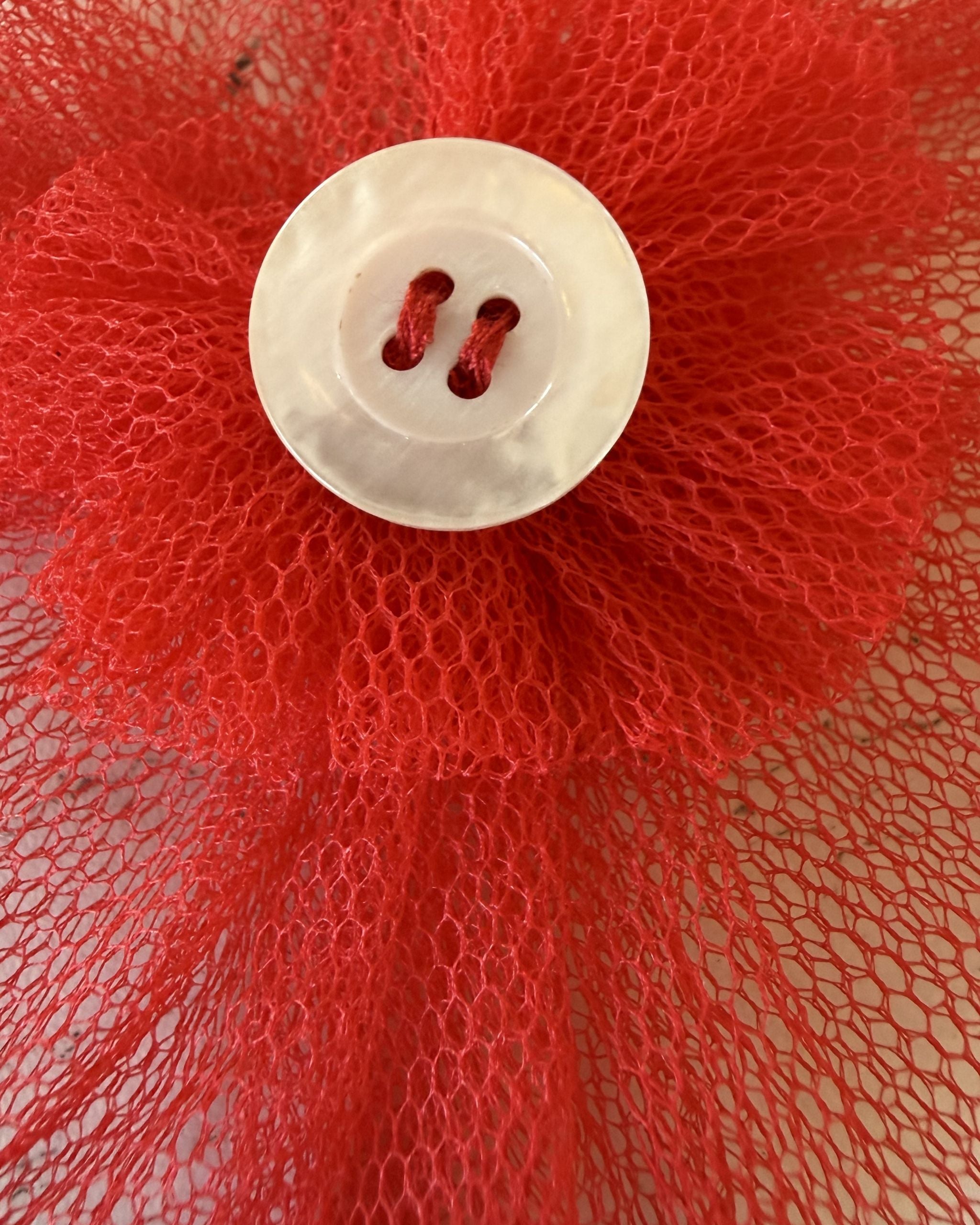 Red Carpet Collar Blossom — closeup view | Hector's Threads