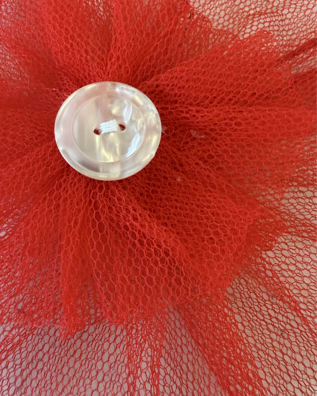 Ruby Tulle Collar Blossom — closeup view | Hector's Threads