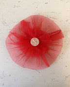Ruby Tulle Collar Blossom — front view | Hector's Threads