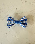 Sailor Stripe Dog Bow — front view | Hector's Threads