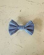 Sailor Stripe Dog Bow — front view | Hector's Threads