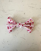 Strawberry Fields Dog Bow — front view | Hector's Threads