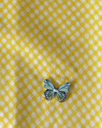 Sunshine Gingham Dog Bandana — closeup view | Hector's Threads