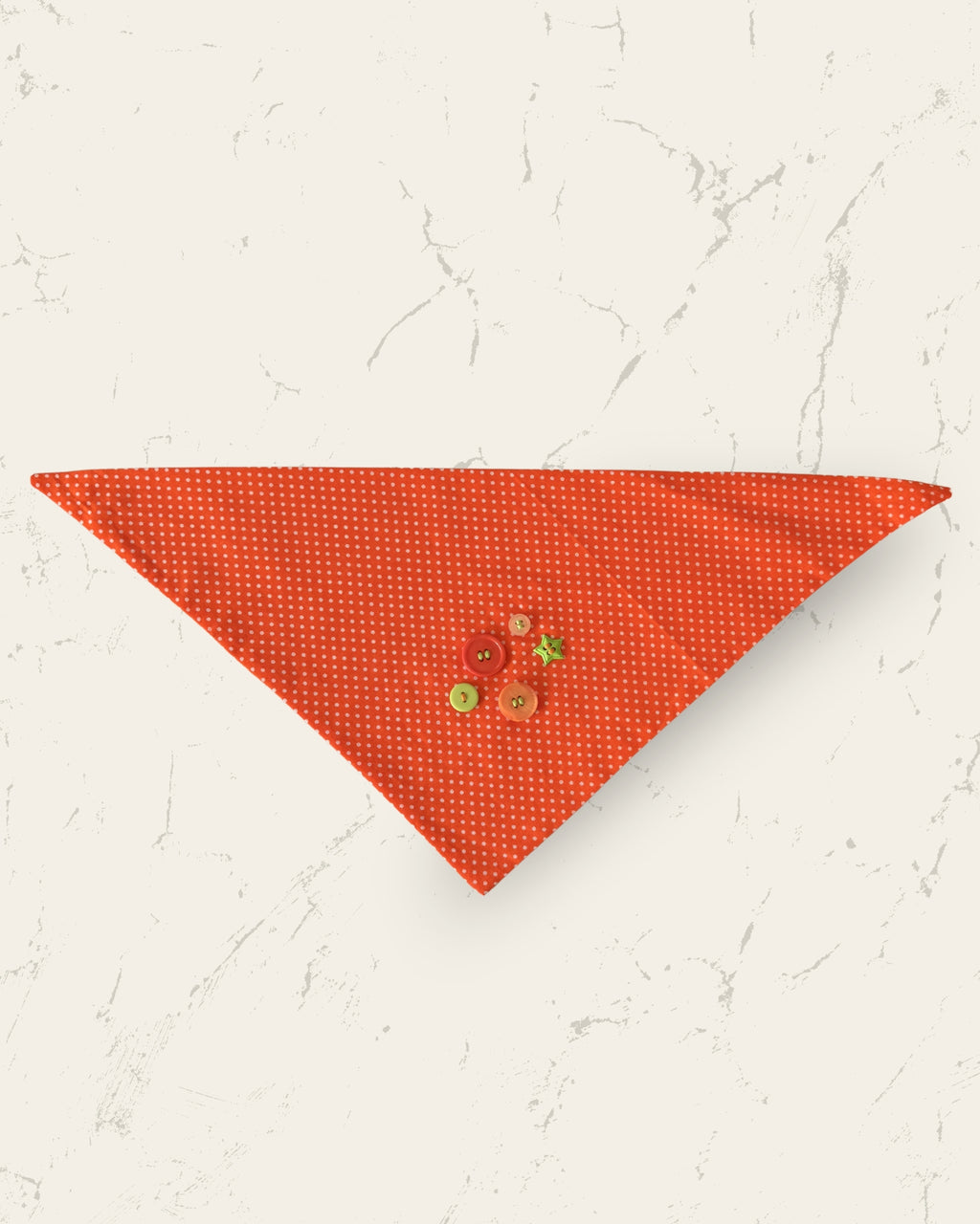 Tangerine Dot Dog Bandana — front view | Hector's Threads