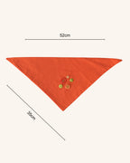 Tangerine Dot Dog Bandana — size view | Hector's Threads