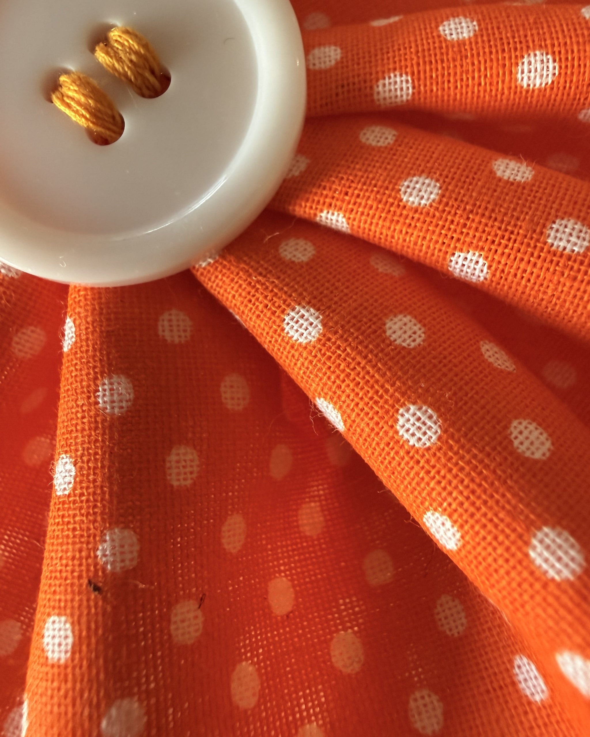 Tangerine Pop Collar Blossom — closeup view | Hector's Threads