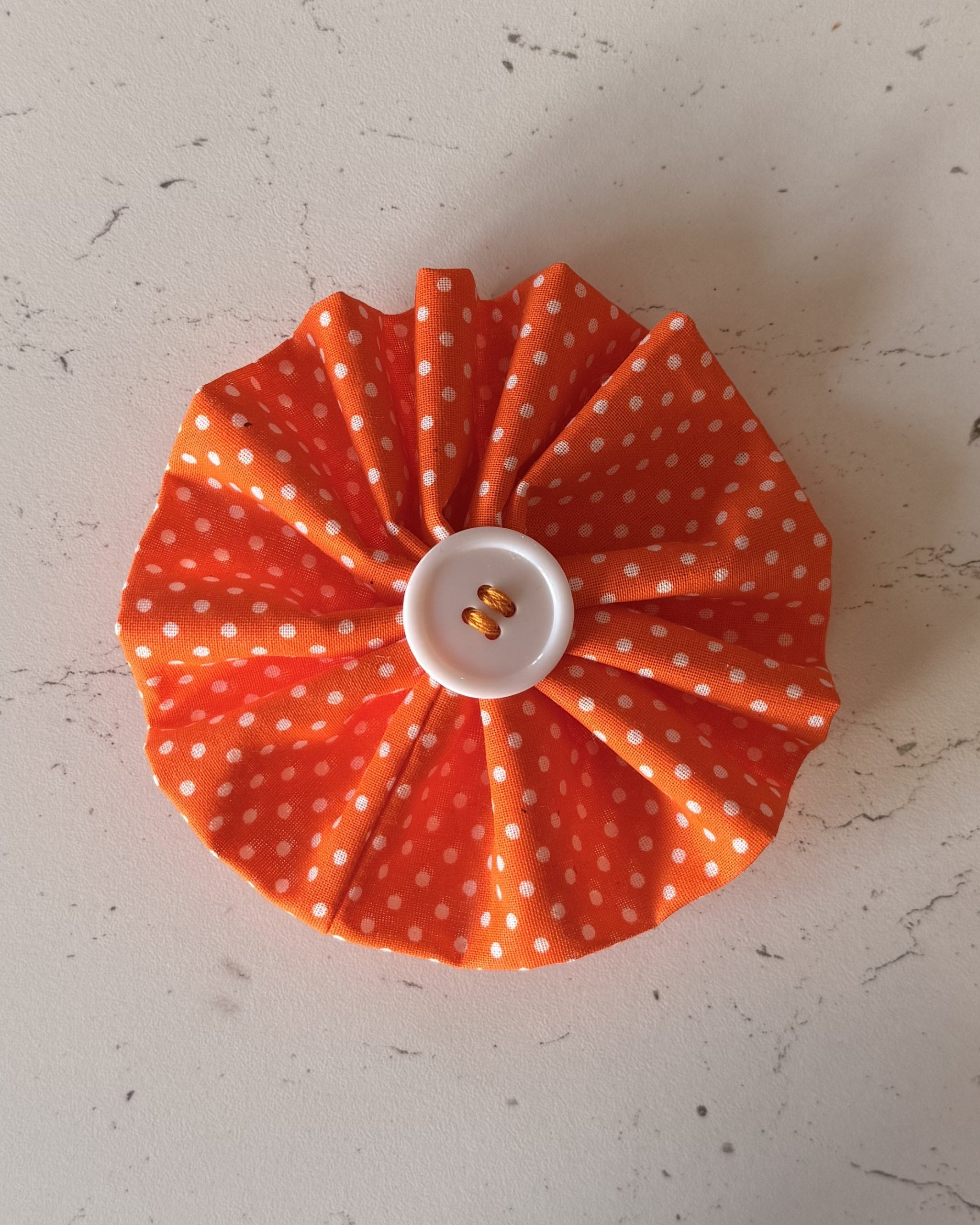Tangerine Pop Collar Blossom — front view | Hector's Threads