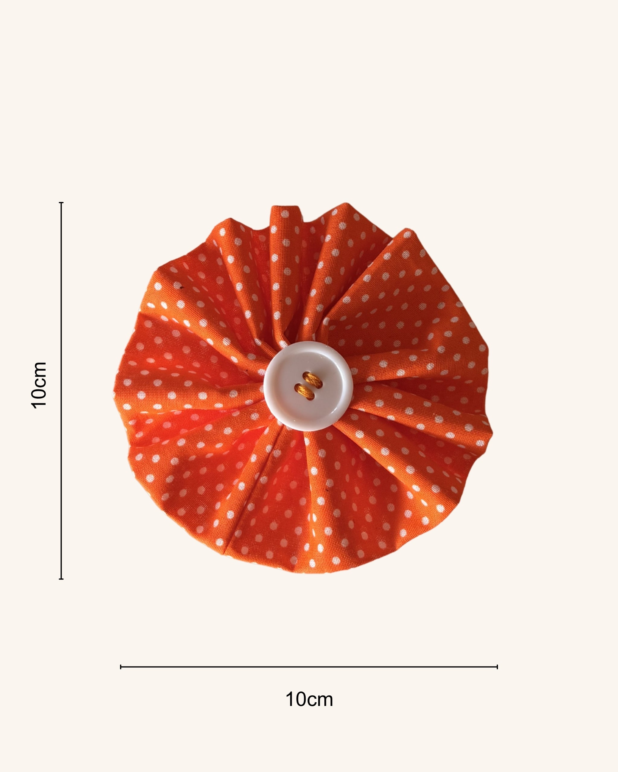 Tangerine Pop Collar Blossom — size view | Hector's Threads