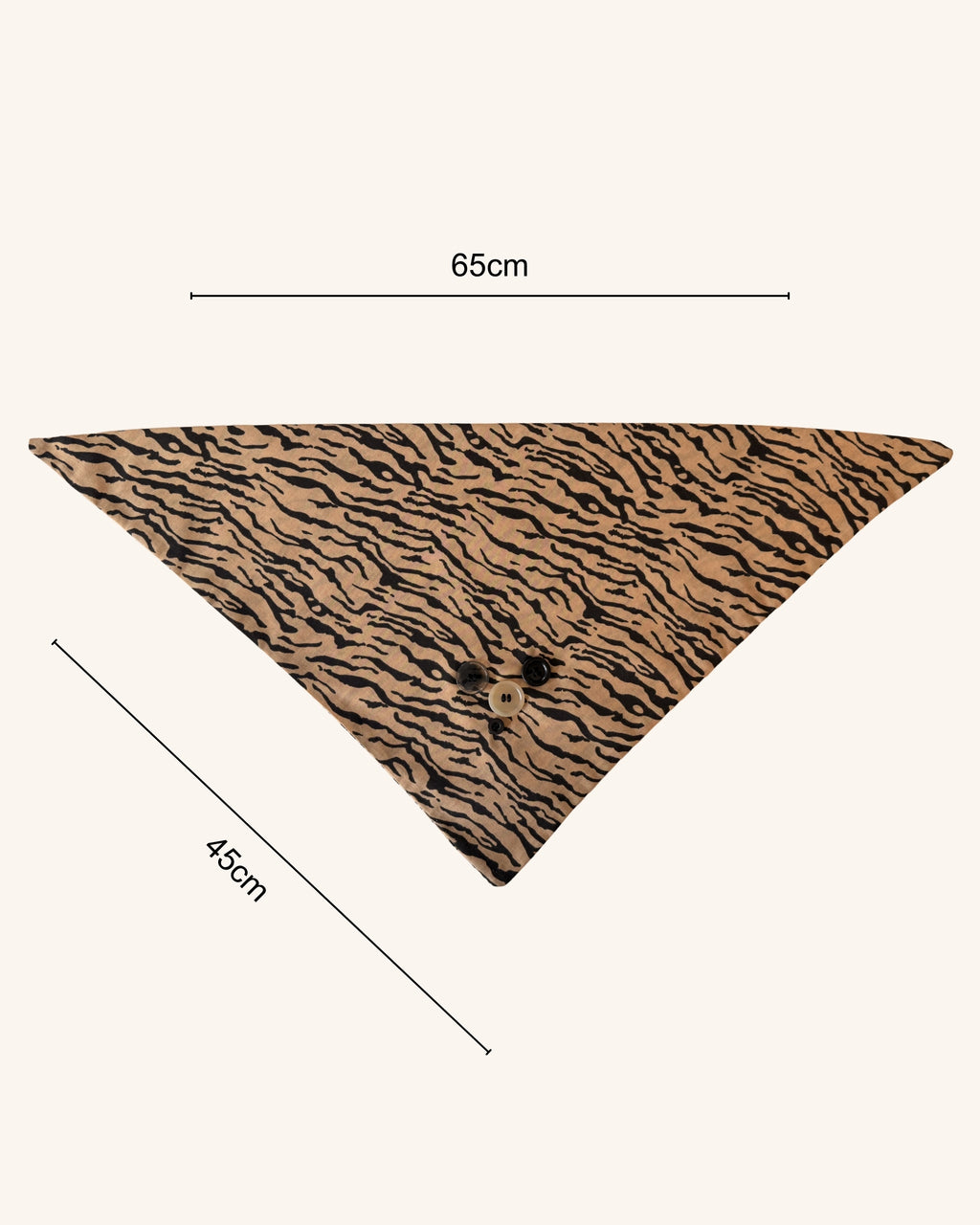 Tiger Prowl Dog Bandana — size view | Hector's Threads